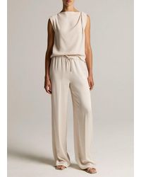 Vince - Mid-Rise Shine Crepe Pull-On Pant - Lyst