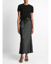 Vince - Satin Side-Slit Slip Skirt - Lyst