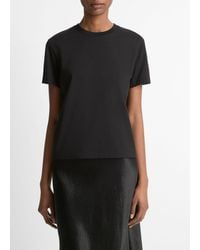 Vince - Pima Cotton Crew Neck T-shirt, Black, Size Xl - Lyst