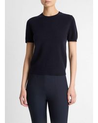 Vince - Wool & Cashmere-Blend Short-Sleeve Sweater - Lyst