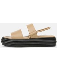 Vince - Priya Leather Platform Sandal, Brown, Size 7.5 - Lyst