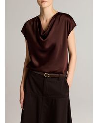 Vince - Silk Cowl-Neck Blouse - Lyst