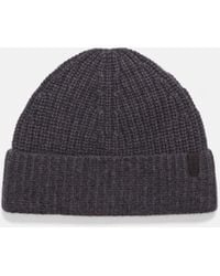 Vince - Wool-cashmere Shaker-stitch Hat, Black - Lyst