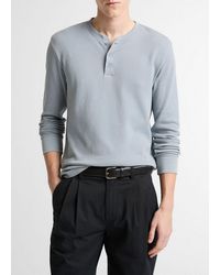 Vince - Jacquard-Rib Cotton Henley - Lyst