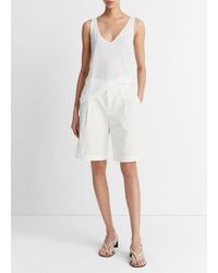 Vince - Relaxed V-neck Tank, Optic White, Size Xl - Lyst