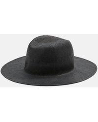Vince - Packable Straw Fedora, Black, Size S/m - Lyst