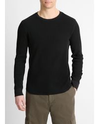 Vince - Pima Cotton-Blend Thermal Long-Sleeve Pullover - Lyst