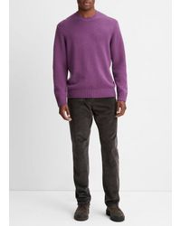 Vince - Wool-cashmere Relaxed Crew Neck Sweater, Purple, Size Xxl - Lyst