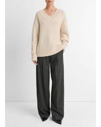 Vince - Wool-Cashmere Drop-Shoulder V-Neck Sweater - Lyst