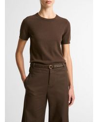 Vince - Wool & Cashmere-Blend Short-Sleeve Sweater - Lyst