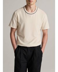 Vince - Tipped Pima Cotton Piqué T-Shirt - Lyst