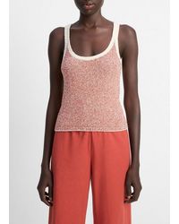 Vince - Textured Micro-Stripe Italian Cotton-Blend Sweater Tank - Lyst
