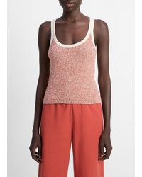 Vince - Textured Micro-Stripe Italian Cotton-Blend Sweater Tank - Lyst