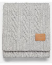 Vince - Airspun Wool-blend Cable-knit Scarf, Grey - Lyst