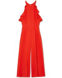 Vince Camuto Ruffle-trim Culotte Jumpsuit - Red