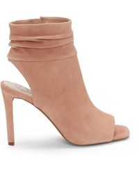vince camuto fritzey perforated peep toe bootie