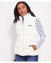 Vineyard Vines Quilted Sherpa Puffer Vest - White