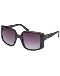 Guess - Gu00097 01B Sunglasses Injected Smoke Squared Normal Shaded - Lyst