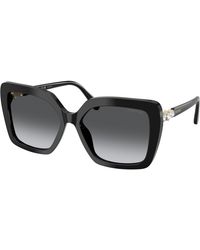 Swarovski - Sk6049 1001T3 Sunglasses Acetate Butterfly Polarized Shaded - Lyst