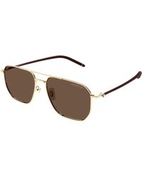 Montblanc - Mb0367Sa 003 Sunglasses Metal Pilot - Lyst