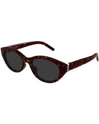 Saint Laurent - Sl M148/F 002 Sunglasses Acetate Round - Lyst