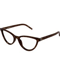 Saint Laurent - Sl M164 002 Optical Frames Acetate Transparent Cat Eye Antiriflesso - Lyst