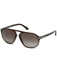 Tom Ford - Ft0447 Jacob 52B Sunglasses Acetate Smoke Round Normal Shaded - Lyst