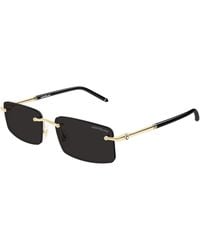 Montblanc - Mb0443S 001 Sunglasses Metal Squared - Lyst