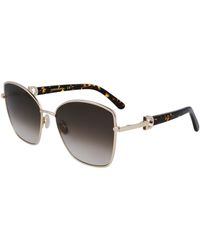 Ferragamo - Sf312Sr 750 Sunglasses Metal Normal Normal - Lyst