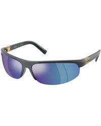 Miu Miu - Mu A02S 19Y10K Sunglasses Injected Round Mirrored - Lyst