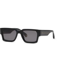 Philipp Plein - Spp183M Plein Master 700 Sunglasses Acetate Smoke Squared Normal - Lyst