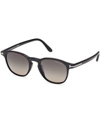 Tom Ford - Ft1302 Holt-02 01B Sunglasses Acetate Smoke Round Normal - Lyst