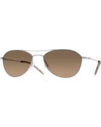 Oliver Peoples - Ov1358S Aero Ii 5036Gn Sunglasses Steel Pilot Polarized - Lyst