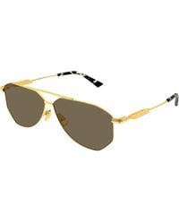 Bottega Veneta - Bv1508S 003 Sunglasses Metal Pilot Anti-Glare - Lyst