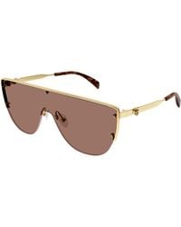 McQueen - Am0457S 002 Sunglasses Metal Mask - Lyst