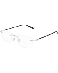 Montblanc - Mb0431O 002 Optical Frames Metal Transparent Squared - Lyst