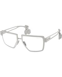 Prada - Pr D56S 1Bc10W Sunglasses Metal Transparent Squared Normal - Lyst