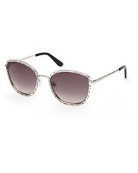 Guess - Gu00297 10B Sunglasses Metal Smoke Round Normal - Lyst