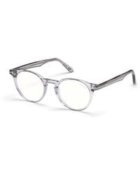 Tom Ford - Ft5557-B 020 Optical Frames Acetate Round Anti- Light - Lyst