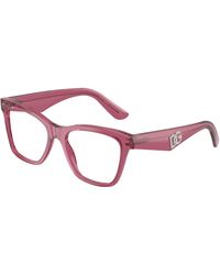 Dolce & Gabbana - Dg3374 3211 Optical Frames Acetate Transparent Squared Normal - Lyst