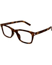 Saint Laurent - Sl 718 Slim 003 Optical Frames Acetate Transparent Squared - Lyst