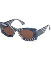 MAX&Co. - Mo0131 92E Sunglasses Injected Geometric Normal - Lyst