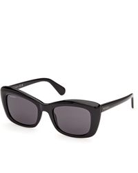 MAX&Co. - Mo0176 01A Sunglasses Injected Smoke Butterfly Normal - Lyst