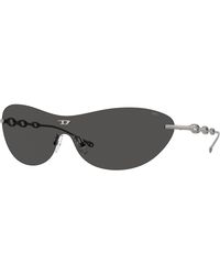 DIESEL - Dl1006 113/87 Sunglasses Metal Round Normal - Lyst