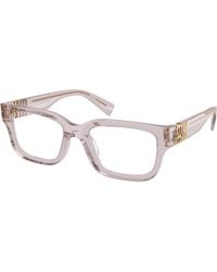 Miu Miu - Mu 02Yv 12W1O1 Optical Frames Acetate Transparent Squared Normal - Lyst