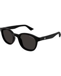 Montblanc - Mb0398S 001 Sunglasses Injected Round - Lyst