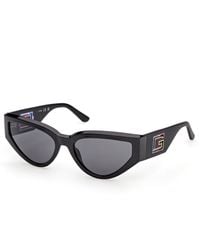 Guess - Gu00292 01A Sunglasses Injected Smoke Cat Eye Normal - Lyst