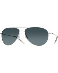 Oliver Peoples - Ov1002S Benedict 5036S3 Sunglasses Metal Pilot Polarized Nuanced - Lyst