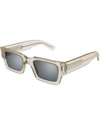 Saint Laurent - Sl 572 003 Sunglasses Acetate Squared Mirror - Lyst