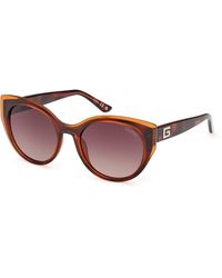 Guess - Gu7909 52F Sunglasses Injected Round Normal Shaded - Lyst